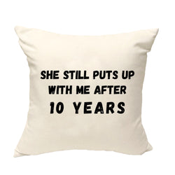 10th Anniversary Gift Cushion Cover, 10th Anniversary Pillow Cover - 4601