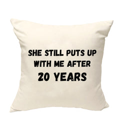20th Anniversary Gift Cushion Cover, 20th Anniversary Pillow Cover - 4603
