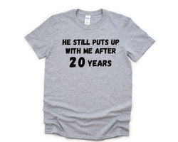 20th Anniversary Shirt, 20th anniversary T-Shirt Gift Funny Wife T-Shirt - 4754
