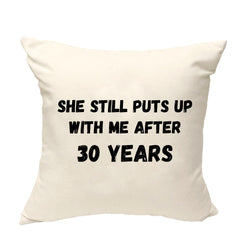 30th Anniversary Gift Cushion Cover, 30th Anniversary Pillow Cover - 4605