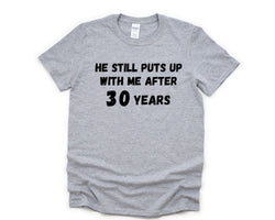 30th Anniversary Shirt, 30th Anniversary T-Shirt Gift Funny Wife T-Shirt - 4756