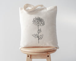 Chrysanthemum Tote Bag, Flower Floral Bag Plant Lover Gift - 4746