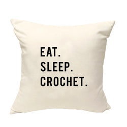 Crochet Cushion, Eat Sleep Crochet Pillow Cover - 854