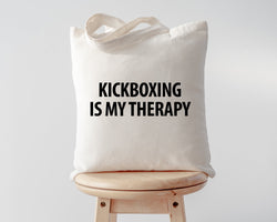 Kickboxing Bag, Kickboxing is my Therapy Tote Bag | Long Handle Bags - 1280