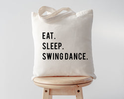 Swing Dance Tote Bag, Swing Dancer, Eat Sleep Swing Dance Tote Bag | Long Handle Bag - 750
