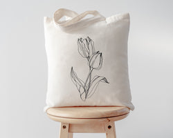 Tulip Tote Bag, Flower Floral Bag Plant Lover Gift - 4748