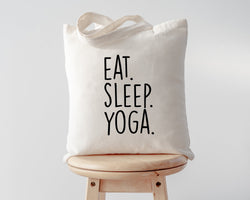 Yoga Tote Bag, Yoga bag, Eat Sleep Yoga Tote Bag | Long Handle Bag - 616