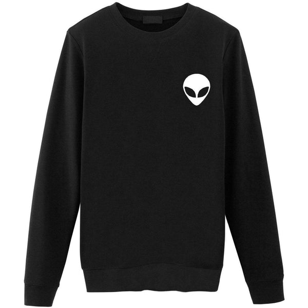 Alien Sweater Skull Pocket Print