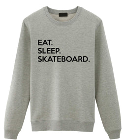 Skateboard Sweater, Eat Sleep Skateboard Sweatshirt Mens Womens Gifts