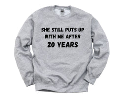20th Anniversary Sweater, 20 year anniversary Sweatshirt Funny Husband Gift - 4603-WaryaTshirts