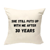 30th Anniversary Gift Cushion Cover, 30th Anniversary Pillow Cover - 4605