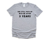 3rd Anniversary T-Shirt, 3 year anniversary Shirt Funny Husband Anniversary Gift - 4594