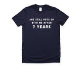 7th Anniversary T-Shirt, 7 year anniversary Shirt Funny Husband Anniversary Gift - 4598