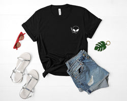 Alien Pocket Shirt Aliens tshirt alien top Hipster Tee - 170