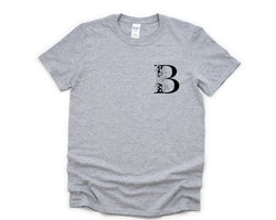 Alphabet Shirt, Letter B Shirt, Botanical Flowers Tee Mens Womens Gift - 4489