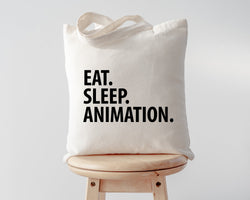 Animator gift, Eat Sleep Animation Tote Bag | Long Handle Bags - 2050