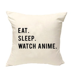 Anime Cushion Cover, Eat Sleep Watch Anime Pillow Cover - 743
