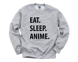 Anime Sweater, Anime gifts for him & her, Eat Sleep Anime Sweatshirt Mens Womens - 1281