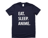 Anime T-Shirt, Eat Sleep Anime Shirt Mens Womens Gift - 1281