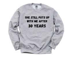 Anniversary Sweater, 30 Years Together, 30th Anniversary Sweatshirt Husband - 4605