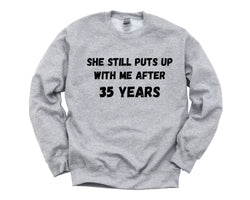 Anniversary Sweater, 35 Years Together, 35th Anniversary Sweatshirt Husband - 4606