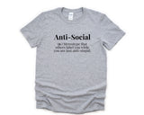 Anti social T-Shirt, Don't care, Mood shirt, Introvert Mens Womens Gift - 4341