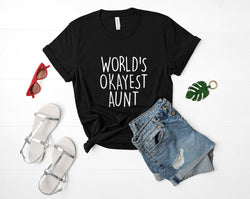 Aunt t shirt, Auntie Gift, aunt shirt, World's Okayest Aunt shirt - 88