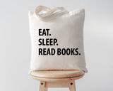 Book Bag, Book lover gift, Eat Sleep Read Books Tote Bag Long Handle Bags - 1296