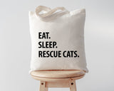 Cat Rescue Bag, Eat Sleep Rescue Cats Tote Bag | Long Handle Bags - 1222