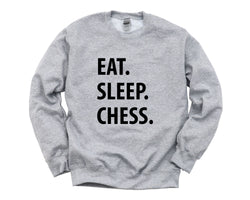 Chess Sweater, Chess Lover Gift, Eat Sleep Chess Sweatshirt Mens & Womens Gift - 1036