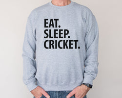 Cricket Sweater, Eat Sleep Cricket Sweatshirt Gift for Men & Women - 1919