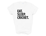 Cricket T-Shirt, Eat Sleep Cricket Shirt Mens Womens Gifts - 1919