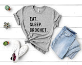 Crochet T-Shirt, Eat Sleep Crochet T-shirt Mens Womens - 854