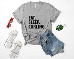 Curling, Curling shirt, Eat Sleep Curling t-shirt Mens Womens - 1736