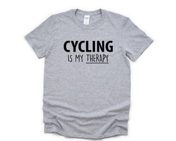 Cycling T-Shirt, Cycling is my Therapy Shirt Mens Womens Gift - 1728