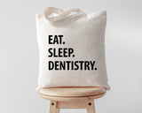 Dentist Student Bag, Eat Sleep Dentistry Tote Bag | Long Handle Bag - 1266