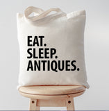 Eat Sleep Antiques Tote Bag | Long Handle Bags - 3657