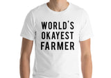 Farmer T-Shirt, World's Okayest Farmer T Shirt Mens Womens - 101