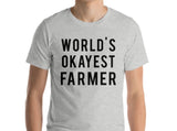 Farmer T-Shirt, World's Okayest Farmer T Shirt Mens Womens - 101
