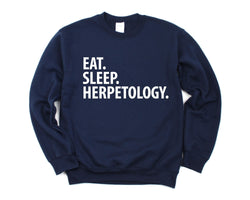 Herpetology Sweater, Eat Sleep Herpetology Sweatshirt Mens Womens Gift - 2964