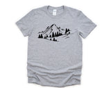 Hiking Mountain Shirt, Adventure, Mountains Tree Graphic Minimalist tshirt Mens Womens Gift - 4362