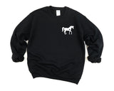 Horse Sweatshirt Horse Owner Gift, Horse Lover Equestrian Sweater Womens Pocket Print - 2885