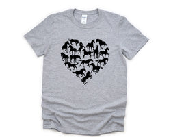 Horses Shirt, Horse Lover, Horse Love Shape Shirt Graphic tshirt Mens Womens Gift - 4369