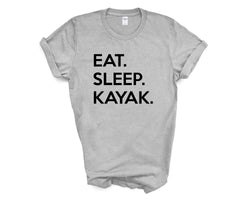 Kayak T-Shirt, Eat Sleep Kayak Shirt Gift for Kayakers Mens Womens - 648