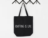 Knitting Bag, Knitting is Life Tote Bag | Long Handle Bag - 1910
