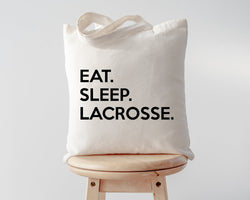 Lacrosse Tote Bag, Lacrosse bag, Eat Sleep Lacrosse Tote Bag | Long Handle Bag - 643