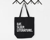 Literature Bag, Eat Sleep Literature Tote Bag | Long Handle Bags - 3403