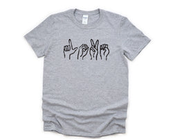 Love Shirt, Hand Signs, Retro ASL Shirt Graphic Love tshirt Mens Womens Gift - 4366