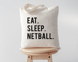 Netball Tote Bag, Netball Bag, Eat Sleep Netball Tote Bag | Long Handle Bag - 606