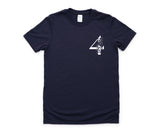 Number Shirt, Number 4 Shirt, Botanical Flowers Tee - 4482